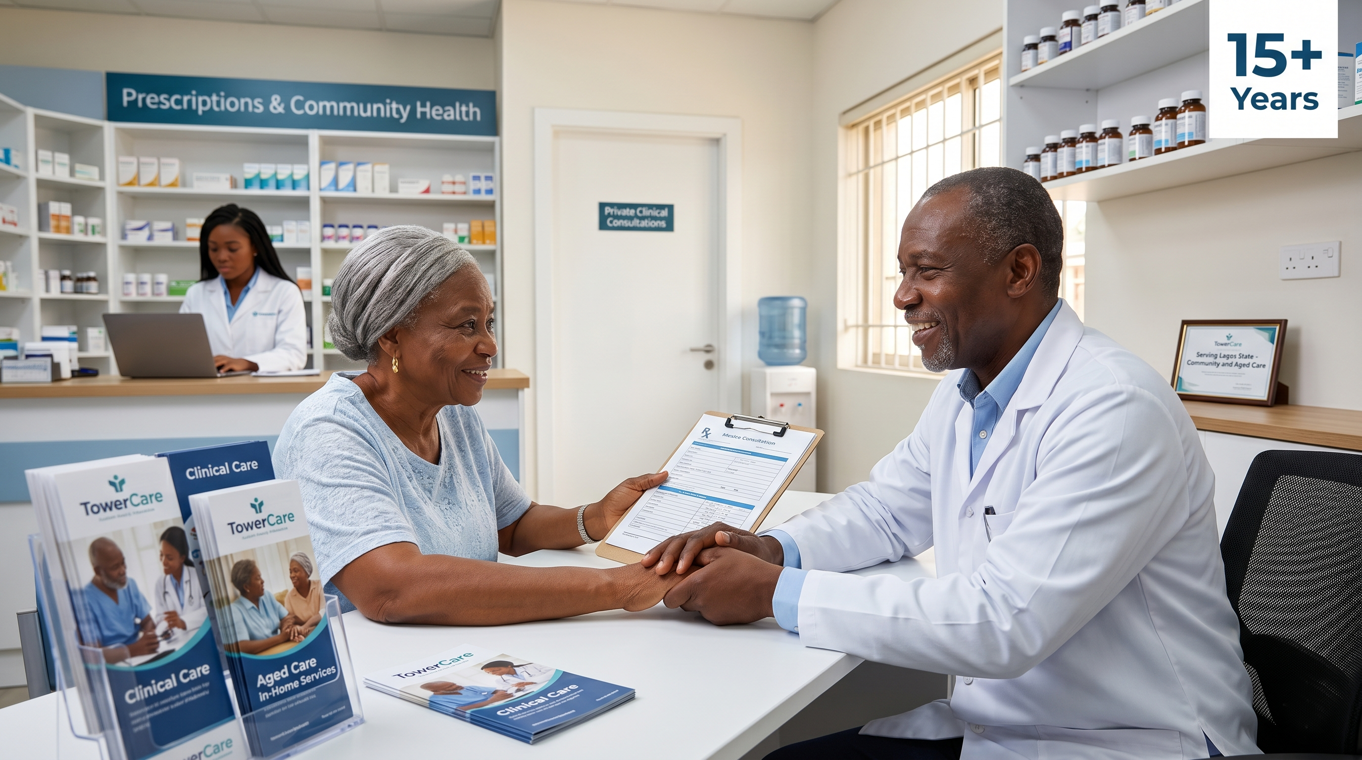 Pharmacist providing healthcare services